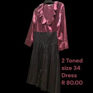 elegant satin two toned women dress