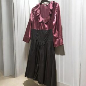 elegant satin two toned women dress